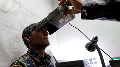 A man has his iris scanned for Aadhaar generation. (Representative Image) A man has his iris scanned for Aadhaar generation. (Representative Image)