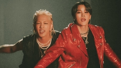 Park Jimin and Taeyang in their music video, Vibe. Park Jimin and Taeyang in their music video, Vibe.