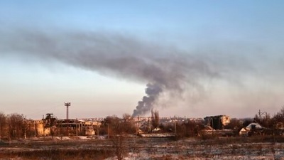 Russia-Ukraine War: Smoke rises after shelling in Soledar, the site of heavy battles with Russian forces in the Donetsk region, Ukraine.(AP) Russia-Ukraine War: Smoke rises after shelling in Soledar, the site of heavy battles with Russian forces in the Donetsk region, Ukraine.(AP)