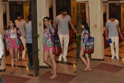 Sara Ali Khan and Ibrahim Ali Khan were seen leaving the Bandra home of their father Saif Ali Khan. Sara Ali Khan and Ibrahim Ali Khan were seen leaving the Bandra home of their father Saif Ali Khan.