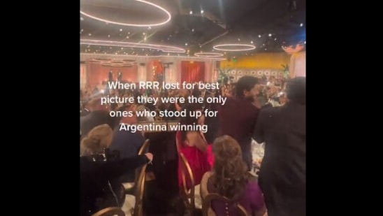 The image shows RRR team's standing ovation after Argentina 1985's win.(Screengrab)