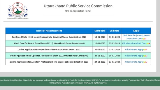 UKPSC upper subordinate service (Mains) 2021 exam admitcard out at psc.uk.gov.in