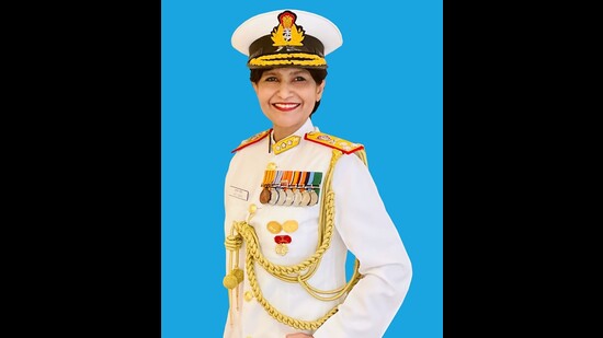 Vice-Admiral Sarin, an alumna of AFMC, is an academician and administrator. (HT PHOTO)