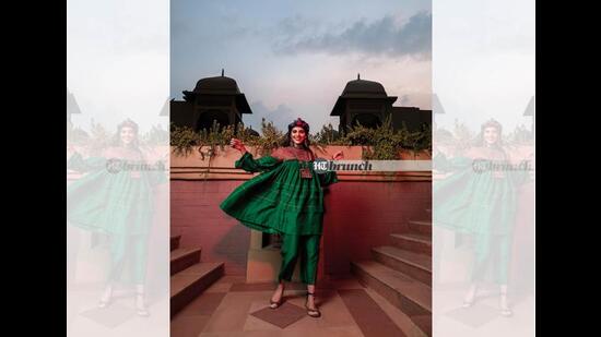 Brides & grooms are opting for clothing in which they can freely move around and enjoy their events; Coord set by Graine; Neckpiece and earrings by Tribe by Amrapali; Headscarf by Ghunghat Fabrics (Shivamm Pathak) Brides & grooms are opting for clothing in which they can freely move around and enjoy their events; Coord set by Graine; Neckpiece and earrings by Tribe by Amrapali; Headscarf by Ghunghat Fabrics (Shivamm Pathak)