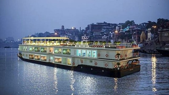 A view of the world’s longest river cruise with MV Ganga Vilas which was inaugurated by Prime Minister Narendra Modi in Varanasi on January 13, 2023.