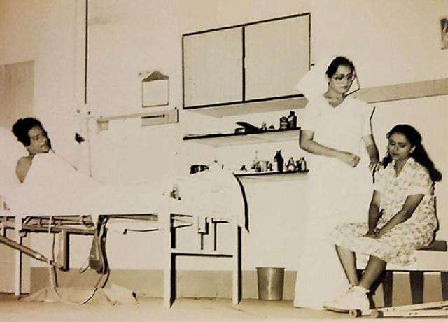 During her first play, Baanshaiya, in which she played a girl using crutches During her first play, Baanshaiya, in which she played a girl using crutches