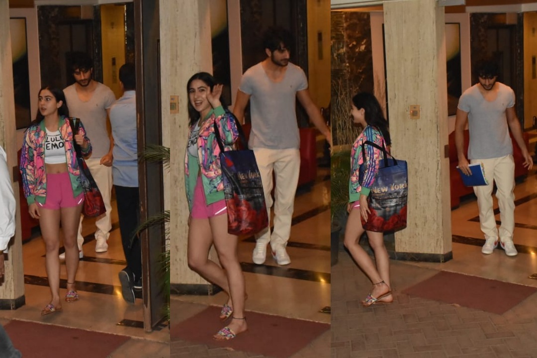 Sara Ali Khan and Ibrahim Ali Khan were seen leaving the Bandra home of their father Saif Ali Khan.