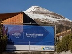 The partially snow-covered Schiahorn mountain, beyond the Congress Center, the venue for the World Economic Forum (WEF), in Davos, Switzerland.(Bloomberg) The partially snow-covered Schiahorn mountain, beyond the Congress Center, the venue for the World Economic Forum (WEF), in Davos, Switzerland.(Bloomberg)