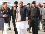 Rajnath Singh with Uttarakhand Chief Minister Pushkar Dhami. (Twitter) Rajnath Singh with Uttarakhand Chief Minister Pushkar Dhami. (Twitter)