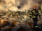 Emergency workers clear the rubble after a Russian rocket hit a multistory building leaving many people under debris in the southeastern city of Dnipro, Ukraine, Saturday,. Emergency workers clear the rubble after a Russian rocket hit a multistory building leaving many people under debris in the southeastern city of Dnipro, Ukraine, Saturday,.