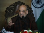 Home Minister Amit Shah at Jammu on Friday. Home Minister Amit Shah at Jammu on Friday.
