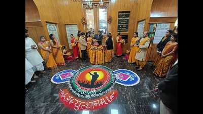 During the Saturday event, students and teachers congratulated VC Professor Alok Kumar Rai for his second term in office (HT Photo)