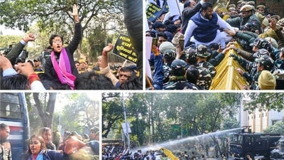 The Aam Aadmi Party holds protests against the BJP. (Twitter) The Aam Aadmi Party holds protests against the BJP. (Twitter)