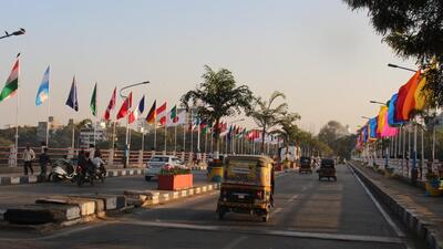PMC has beautified the Bund Garden road stretch ahead of the G20 meetings in the city. (Ravindra Joshi/HT PHOTO) PMC has beautified the Bund Garden road stretch ahead of the G20 meetings in the city. (Ravindra Joshi/HT PHOTO)