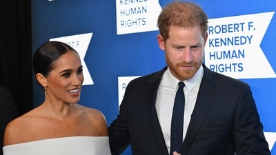 Prince Harry, Duke of Sussex, and Meghan, Duchess of Sussex, at the 2022 Robert F Kennedy Human Rights Ripple of Hope Award Gala in New York on December 6, 2022. (Photo by ANGELA WEISS / AFP) (AFP) Prince Harry, Duke of Sussex, and Meghan, Duchess of Sussex, at the 2022 Robert F Kennedy Human Rights Ripple of Hope Award Gala in New York on December 6, 2022. (Photo by ANGELA WEISS / AFP) (AFP)