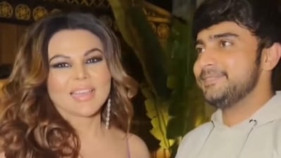 Rakhi Sawant with Adil Khan. Rakhi Sawant with Adil Khan.