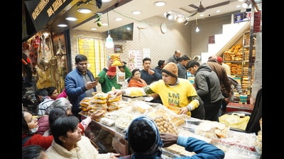 Shopkeepers of Old Delhi share how foodies demand new varieties of gajjaks and laddoos alongside the old favourites. (Photos: Gokul VS/HT) Shopkeepers of Old Delhi share how foodies demand new varieties of gajjaks and laddoos alongside the old favourites. (Photos: Gokul VS/HT)