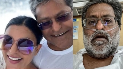 Sushmita Sen with Lalit Modi in an old photo (left); Lalit shared his new photo as he talked about suffering from covid-19 and pneumonia. Sushmita Sen with Lalit Modi in an old photo (left); Lalit shared his new photo as he talked about suffering from covid-19 and pneumonia.