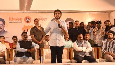 Thane, India - January, 14, 2023: An employment fair was organized on behalf of ShivSena (uddav balasaheb thackray)and YuvaSena at New Horizon School at Ghodbunder Road in Thane. It was inaugurated by YuvaSena chief Aditya Thackeray , in Thane, India, on,Saturday, January, 14, 2023. ( Praful Gangurde / HT Photo) Thane, India - January, 14, 2023: An employment fair was organized on behalf of ShivSena (uddav balasaheb thackray)and YuvaSena at New Horizon School at Ghodbunder Road in Thane. It was inaugurated by YuvaSena chief Aditya Thackeray , in Thane, India, on,Saturday, January, 14, 2023. ( Praful Gangurde / HT Photo)