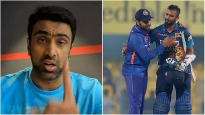 Ravichandran Ashwin; Rohit Sharma with Dasun Shanaka (File) Ravichandran Ashwin; Rohit Sharma with Dasun Shanaka (File)