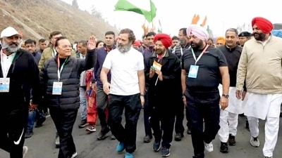 Congress leader Rahul Gandhi with Jalandhar MP Santokh Singh Chaudhary who passed away during the Bharat Jodo Yatra on Saturday morning. Congress leader Rahul Gandhi with Jalandhar MP Santokh Singh Chaudhary who passed away during the Bharat Jodo Yatra on Saturday morning.