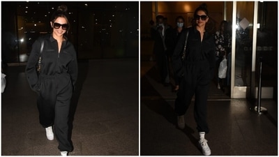 Deepika Padukone’s all-black attire proves why she is the queen of airport looks (HT Photos/Varinder Chawla) Deepika Padukone’s all-black attire proves why she is the queen of airport looks (HT Photos/Varinder Chawla)