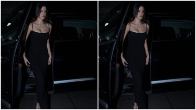 The bodycon slip dress hugged Shanaya’s shape and showed off her curves perfectly. “My fav look on you ever,” Tara Sutaria commented. (Instagram/@shanayakapoor02) The bodycon slip dress hugged Shanaya’s shape and showed off her curves perfectly. “My fav look on you ever,” Tara Sutaria commented. (Instagram/@shanayakapoor02)
