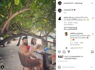 Anushka Sharma and Virat Kohli pose together at breakfast time. Anushka Sharma and Virat Kohli pose together at breakfast time.