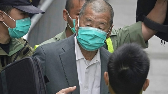 Jimmy Lai: Democracy advocate Jimmy Lai, center, leaves the Hong Kong's Court of Final Appeal.(AP)