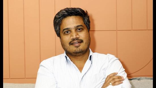 Pune, India - Jan. 14, 2023: MLA Rohit Pawar posses for photo at Hadapsar in Pune, India, on Saturday, January 14, 2023. (Photo by Rahul Raut/HT PHOTO)