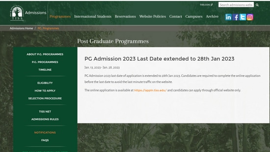 TISS NET PG admissions 2023: Registration date extended till Jan 28