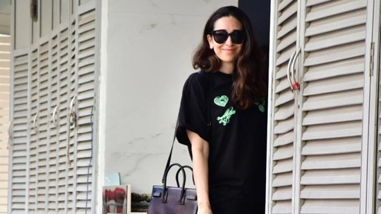 Karisma Kapoor was seen at a clinic on Saturday. She has returned from her New Year vacation and was recently seen at a party in Mumbai as well. (Varinder Chawla)