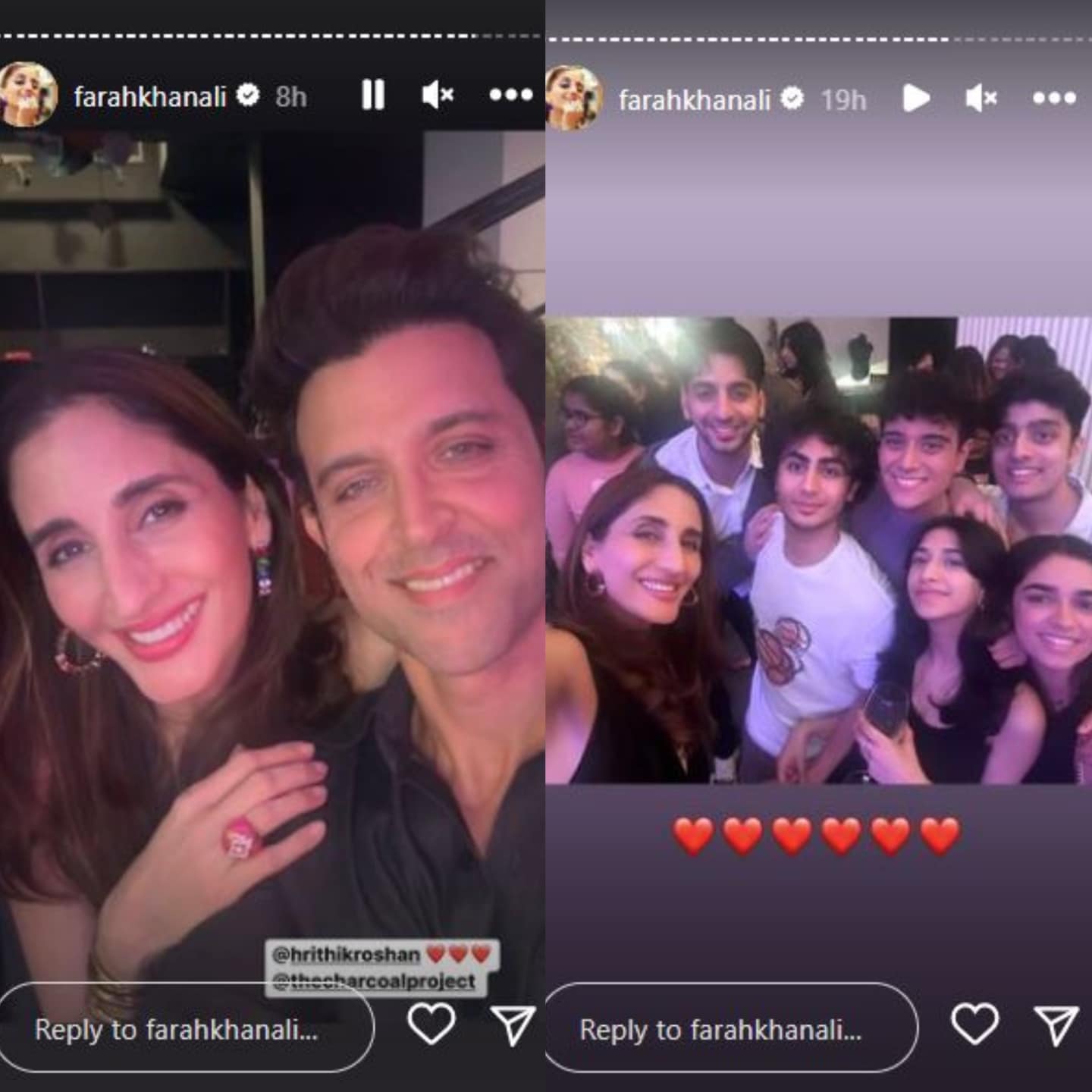 Farah also posted a photo with Hrithik.