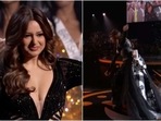 Harnaaz Sandhu trips on stage as she takes her last walk as Miss Universe. (Instagram) Harnaaz Sandhu trips on stage as she takes her last walk as Miss Universe. (Instagram)