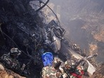 Nepal plane crash: Rescuers inspect the site of a plane crash in Pokhara on Sunday. (AFP) Nepal plane crash: Rescuers inspect the site of a plane crash in Pokhara on Sunday. (AFP)