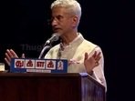 Foreign minister S Jaishankar speaking at the 53rd anniversary event of Thuglak Magazine in Chennai. 