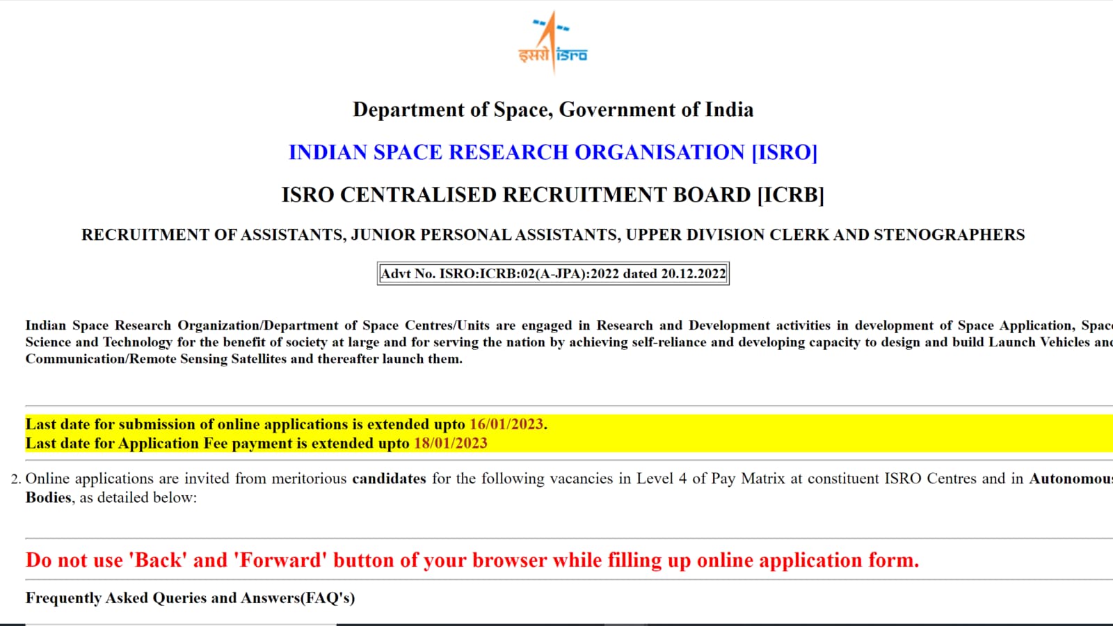 Isro Exam Form 2023 Printable Forms Free Online