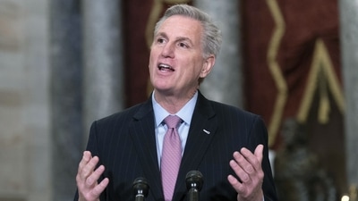 Speaker of the House Kevin McCarthy speaks during a news conference in Statuary Hall at the Capitol in Washington, Thursday. (AP) Speaker of the House Kevin McCarthy speaks during a news conference in Statuary Hall at the Capitol in Washington, Thursday. (AP)