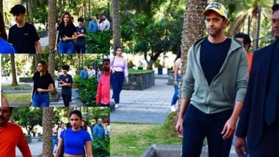 Hrithik Roshan, Sussanne Khan, and their sons Hrehaan Roshan and Hridaan Roshan spent their Sunday together. Hrithik Roshan, Sussanne Khan, and their sons Hrehaan Roshan and Hridaan Roshan spent their Sunday together.