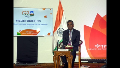 Solomon Arokiaraj, joint secretary, ministry of finance, Government of India, at a press briefing at the JW Marriott on Sunday. (HT PHOTO) Solomon Arokiaraj, joint secretary, ministry of finance, Government of India, at a press briefing at the JW Marriott on Sunday. (HT PHOTO)