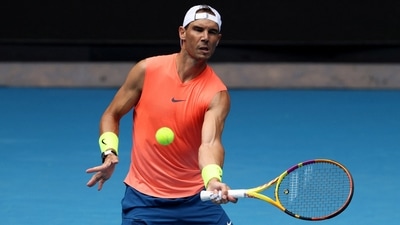 Spain's Rafael Nadal during a practice session (REUTERS)