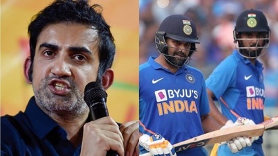Gautam Gambhir; Rohit Sharma with KL Rahul Gautam Gambhir; Rohit Sharma with KL Rahul