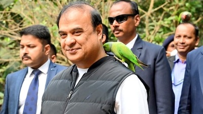 Assam chief minister Himanta Biswa Sarma at a zoo in Guwahati on Sunday. (@himantabiswa/ Twitter)