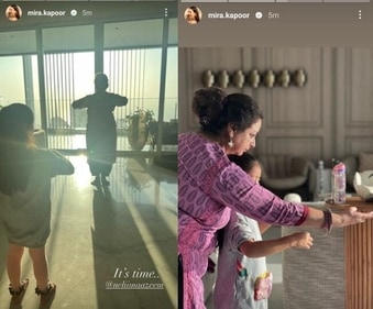 Misha Kapoor got a dance lesson from grandmother Neliima Azeem. Misha Kapoor got a dance lesson from grandmother Neliima Azeem.