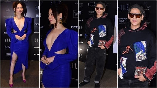Tamannaah Bhatia and Vijay Varma attend an event in stylish outfits. (HT Photo/Varinder Chawla) Tamannaah Bhatia and Vijay Varma attend an event in stylish outfits. (HT Photo/Varinder Chawla)