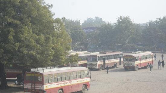Ghaziabad, India - January 14, 2023: A view of the old bus stand where the bus runs for many states in Ghaziabad, India on Saturday, January 14. 2023. (Photo by Sakib Ali /Hindustan Times)