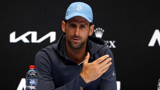  Serbia's Novak Djokovic during a press conference(REUTERS)