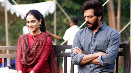 Ved box office: Genelia D'souza and Riteish Deshmukh in a still from the Marathi film.