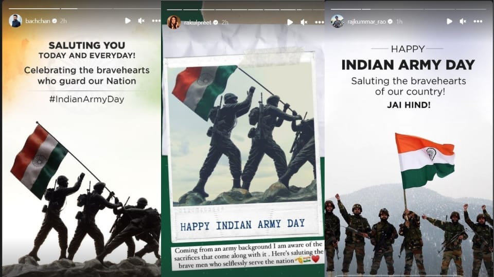 Abhishek Bachchan, Rakul Preet Singh, and Rajkummar Rao shared their messages on Instagram Stories.