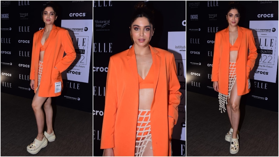 Sharvari Wagh attends an event in Mumbai dressed in an orange outfit. (HT Photo/Varinder Chawla) Sharvari Wagh attends an event in Mumbai dressed in an orange outfit. (HT Photo/Varinder Chawla)